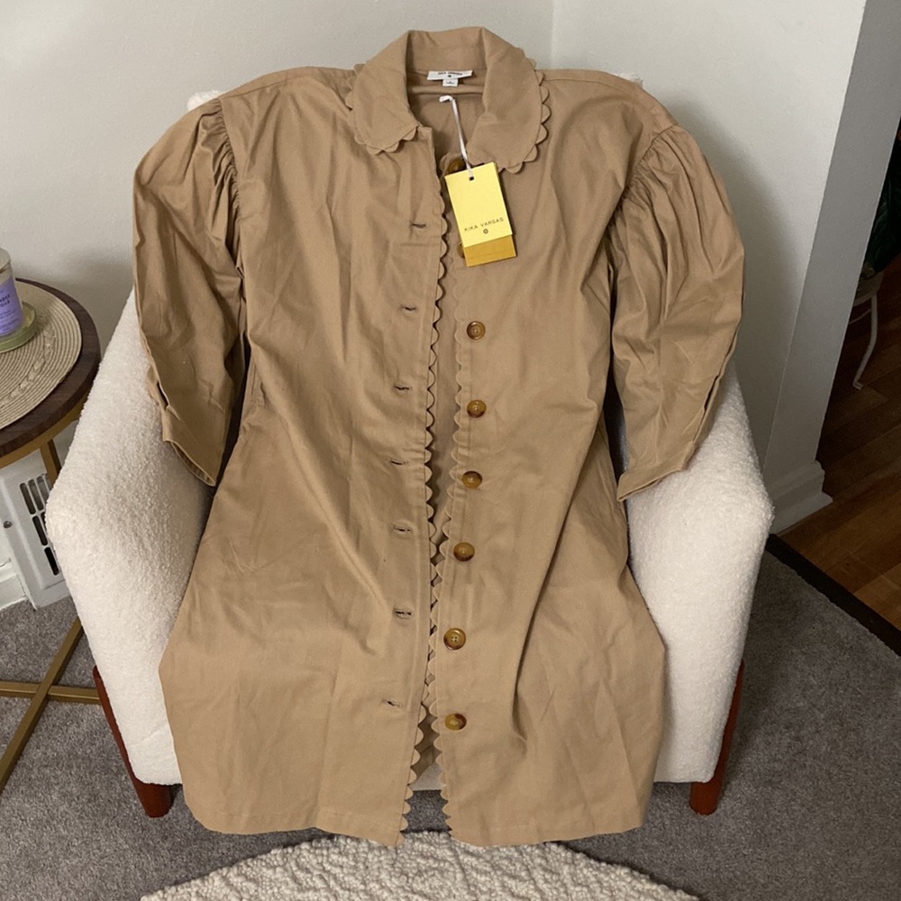 Kika Vargas Tan Trench Coat Small NWT